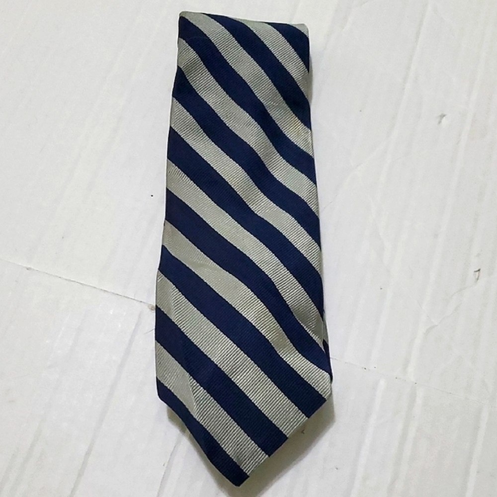 Vaughn Classic Striped Navy & Gray Office Event Tie